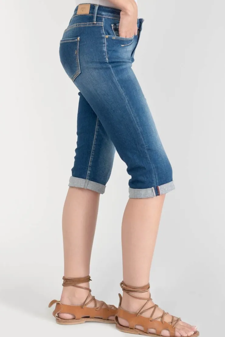 Femme Le Temps des Cerises Jupes & Shorts-Corsaire Vallon En Jeans Bleu Delave