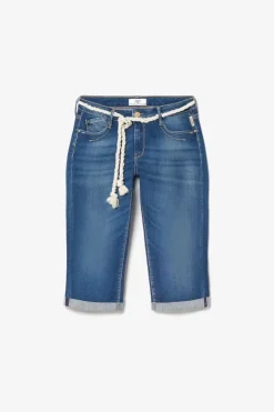 Femme Le Temps des Cerises Jupes & Shorts-Corsaire Vallon En Jeans Bleu Delave