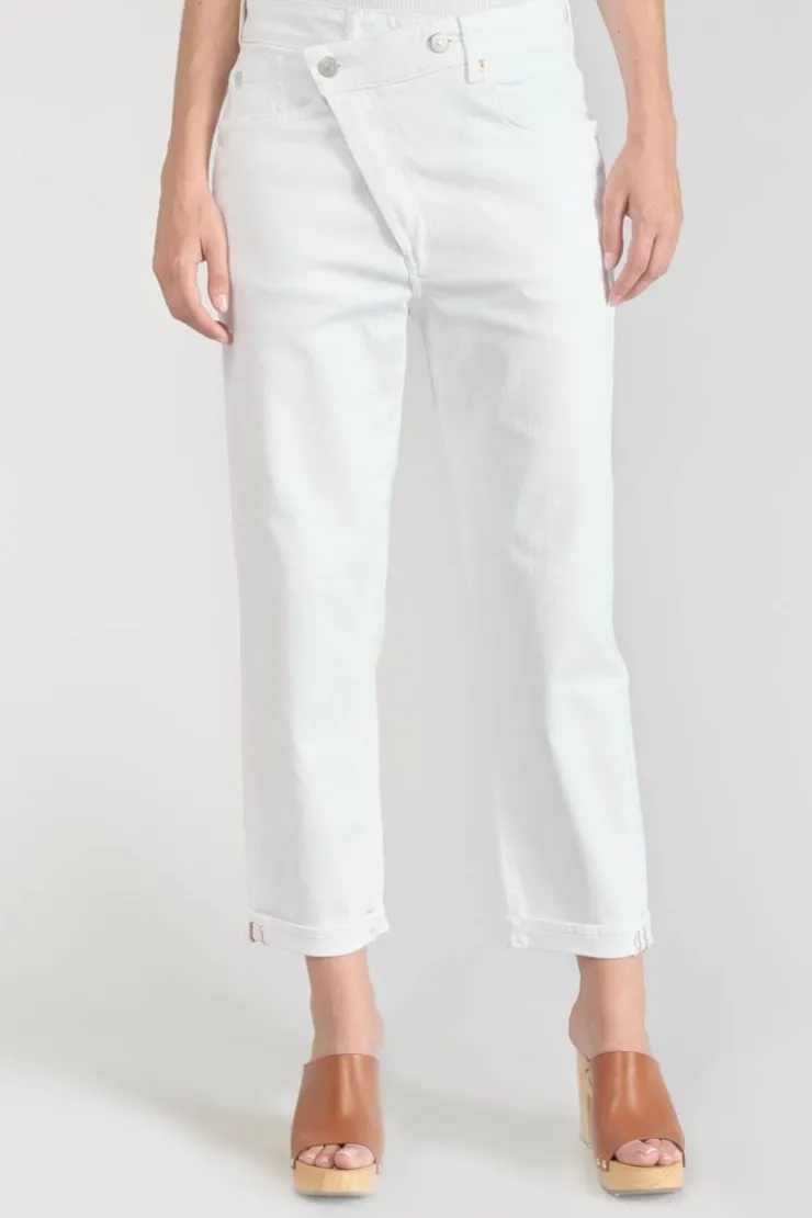 Femme Le Temps des Cerises Coupe Boyfit-Cosy Boyfit 7/8Eme Jeans Blanc