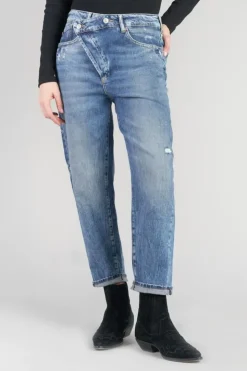 Femme Le Temps des Cerises Coupe Boyfit-Cosy Boyfit 7/8Eme Jeans Destroy Vintage Bleu N°4