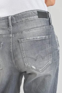 Femme Le Temps des Cerises Coupe Boyfit-Cosy Boyfit 7/8Eme Jeans Destroy Gris N°3