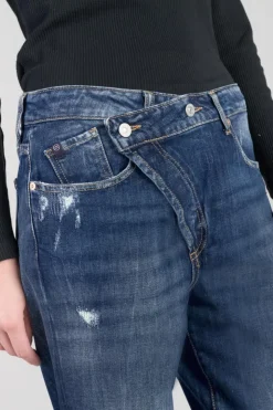 Femme Le Temps des Cerises Coupe Boyfit-Cosy Boyfit 7/8Eme Jeans Destroy Bleu N°2