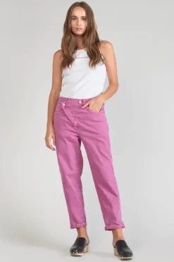 Femme Le Temps des Cerises Coupe Boyfit-Cosy Boyfit 7/8Eme Jeans Violet Rose
