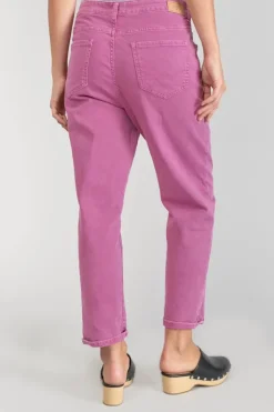 Femme Le Temps des Cerises Coupe Boyfit-Cosy Boyfit 7/8Eme Jeans Violet Rose