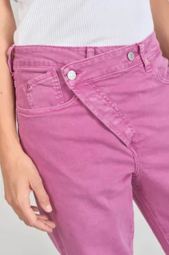 Femme Le Temps des Cerises Coupe Boyfit-Cosy Boyfit 7/8Eme Jeans Violet Rose