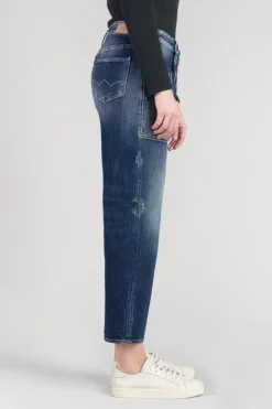 Femme Le Temps des Cerises Coupe Boyfit-Cosy Pocket Boyfit 7/8Eme Jeans Destroy Bleu N°2