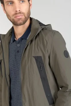 Homme Le Temps des Cerises Vestes & Manteaux-Coupe-Vent Kovar Marron Kaki