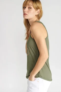 Femme Le Temps des Cerises T-Shirts & Débardeurs-Debardeur Debtrame Kaki