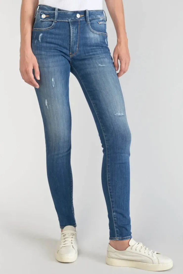 Femme Le Temps des Cerises Coupe Slim-Dina Pulp Slim Taille Haute Jeans Destroy Bleu N°2
