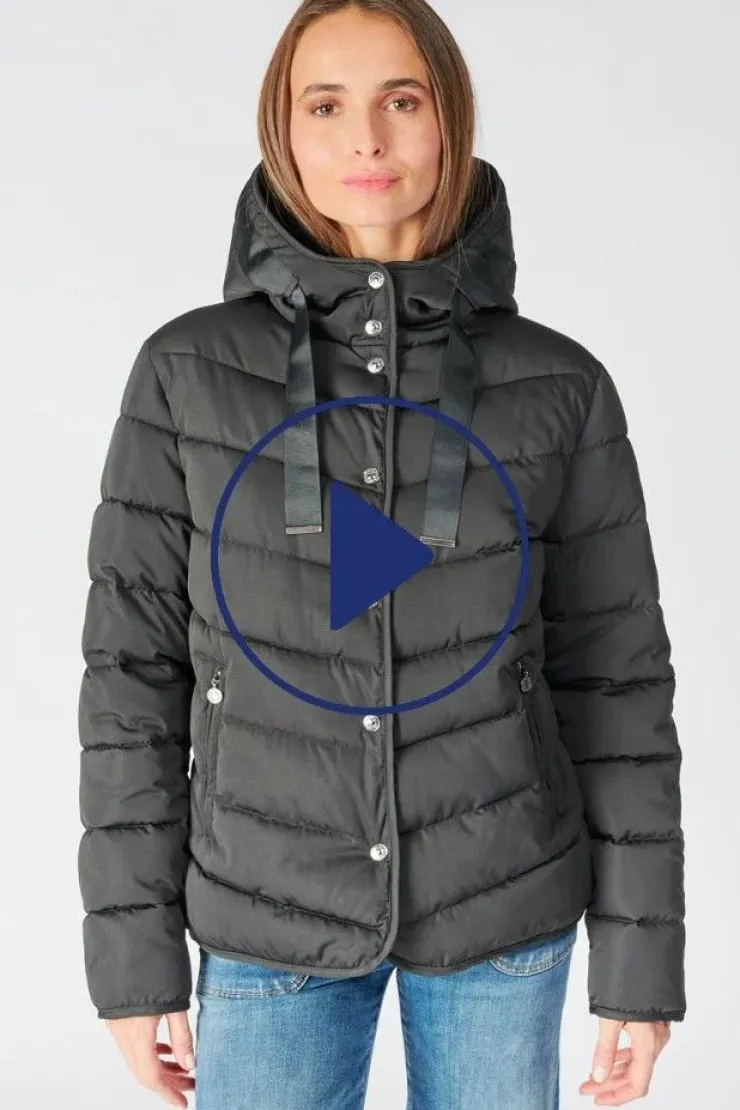 Femme Le Temps des Cerises Manteaux & Doudounes-Doudoune Isy Noire