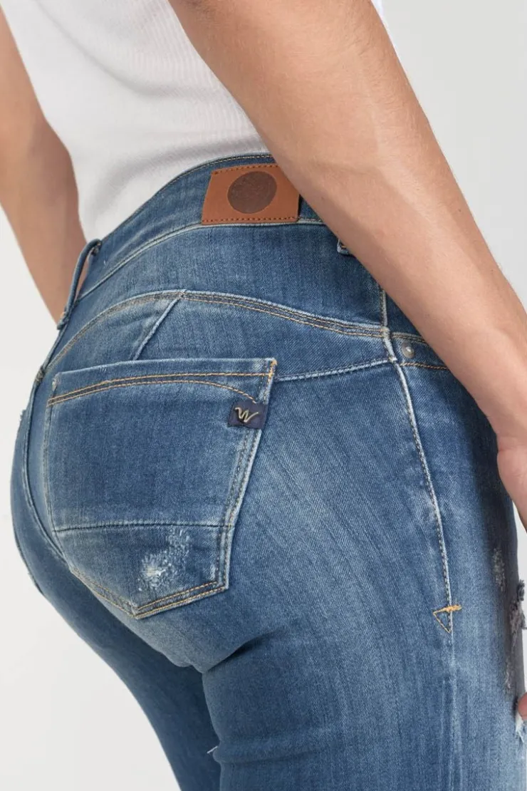 Femme Le Temps des Cerises Coupe Slim-Etoc Pulp Slim 7/8Eme Jeans Destroy Bleu N°2