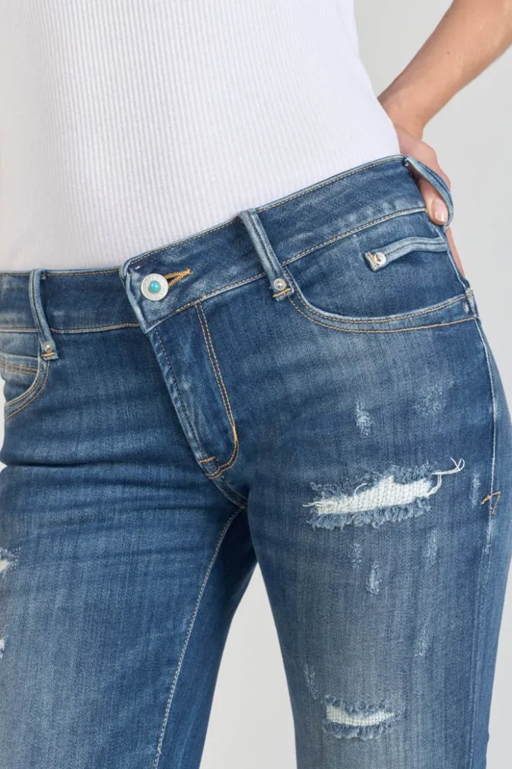 Femme Le Temps des Cerises Coupe Slim-Etoc Pulp Slim 7/8Eme Jeans Destroy Bleu N°2