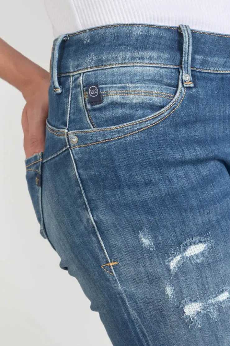 Femme Le Temps des Cerises Coupe Slim-Etoc Pulp Slim 7/8Eme Jeans Destroy Bleu N°2