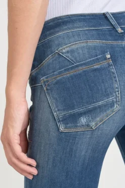 Femme Le Temps des Cerises Coupe Slim-Etoc Pulp Slim 7/8Eme Jeans Destroy Bleu N°2