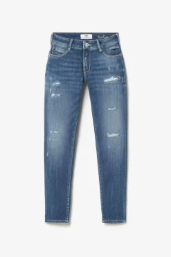 Femme Le Temps des Cerises Coupe Slim-Etoc Pulp Slim 7/8Eme Jeans Destroy Bleu N°2