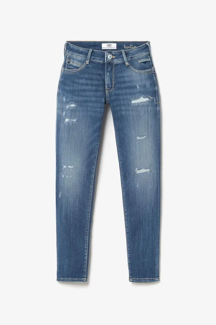 Femme Le Temps des Cerises Coupe Slim-Etoc Pulp Slim 7/8Eme Jeans Destroy Bleu N°2