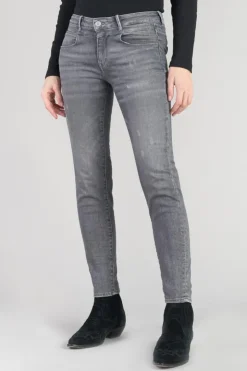 Femme Le Temps des Cerises Coupe Skinny-Eylau Power Skinny 7/8Eme Jeans Destroy Gris N°2