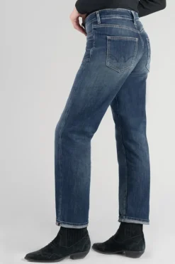 Femme Le Temps des Cerises Coupe Mom-Fafa 400/18 Mom Taille Haute 7/8Eme Jeans Destroy Bleu N°3