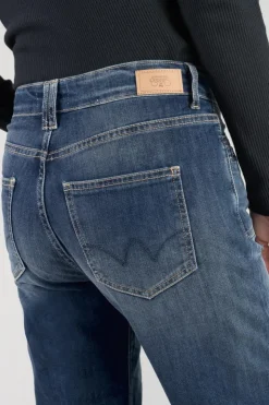 Femme Le Temps des Cerises Coupe Mom-Fafa 400/18 Mom Taille Haute 7/8Eme Jeans Destroy Bleu N°3