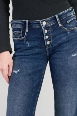 Femme Le Temps des Cerises Coupe Flare / Bootcut-Foch Flare Jeans Destroy Bleu N°2