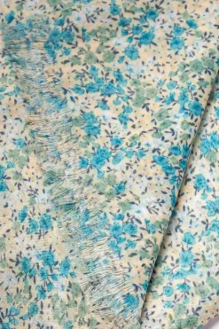 Femme Le Temps des Cerises Écharpes & Foulards-Foulard Jadida A Motif Fleuri Bleu Et Vert