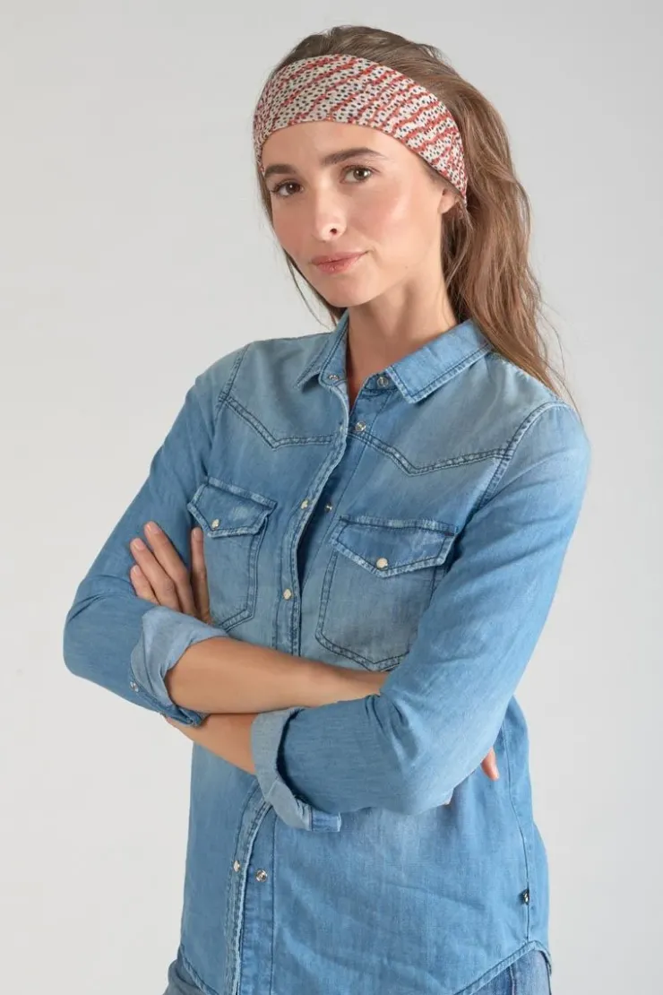 Femme Le Temps des Cerises Écharpes & Foulards-Foulard Jadida A Motif Orange Et Noir