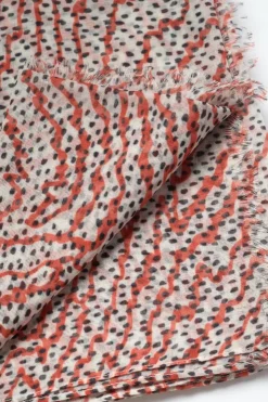 Femme Le Temps des Cerises Écharpes & Foulards-Foulard Jadida A Motif Orange Et Noir