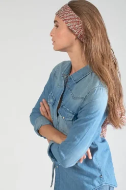 Femme Le Temps des Cerises Écharpes & Foulards-Foulard Jadida A Motif Orange Et Noir