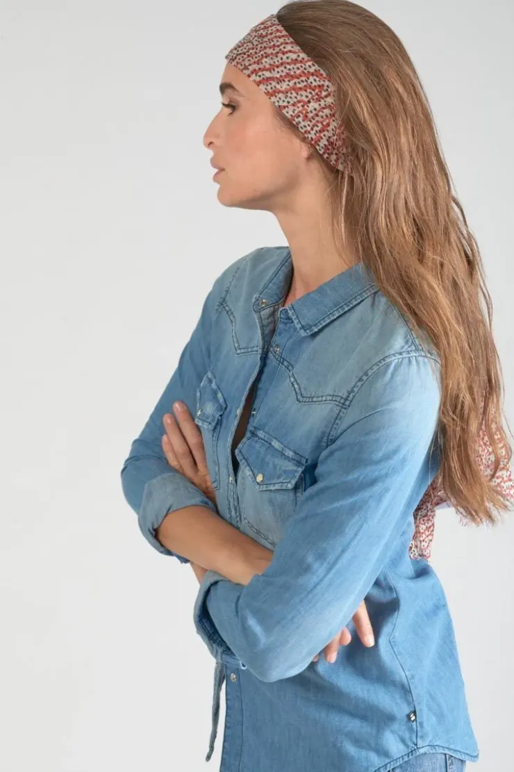 Femme Le Temps des Cerises Écharpes & Foulards-Foulard Jadida A Motif Orange Et Noir