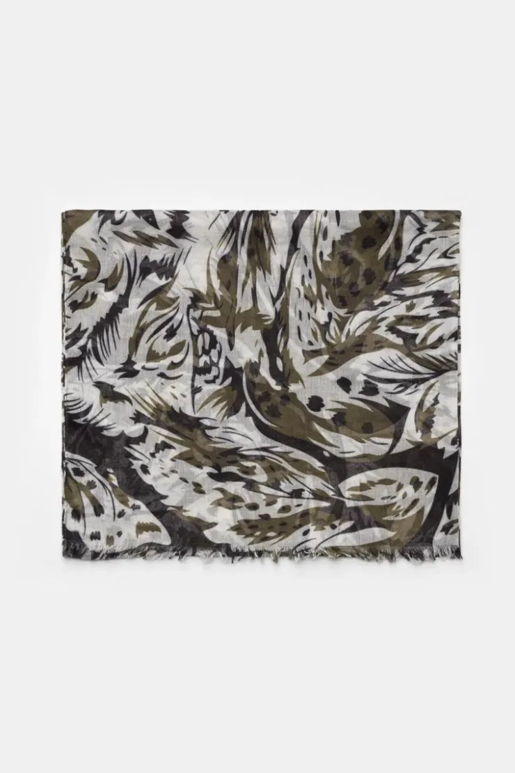 Femme Le Temps des Cerises Écharpes & Foulards-Foulard Jadida Kaki