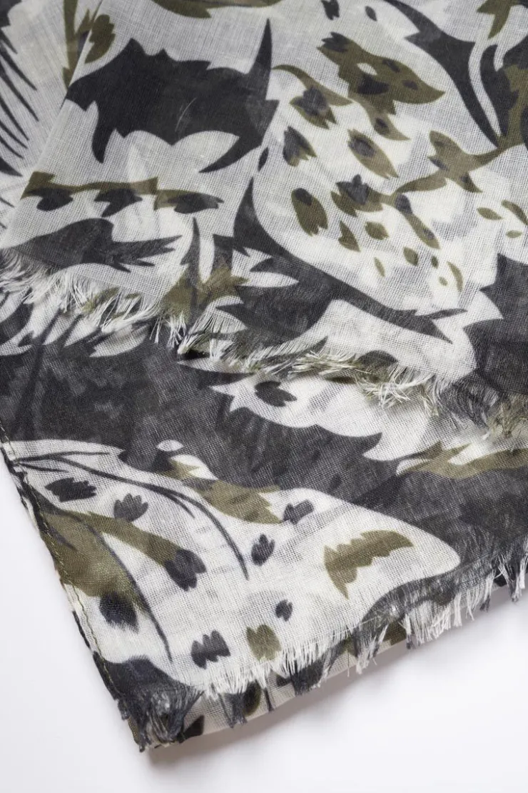 Femme Le Temps des Cerises Écharpes & Foulards-Foulard Jadida Kaki