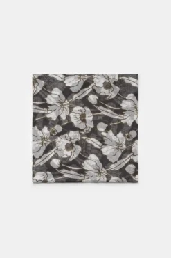 Femme Le Temps des Cerises Écharpes & Foulards-Foulard Valentine A Motif Fleuri Kaki