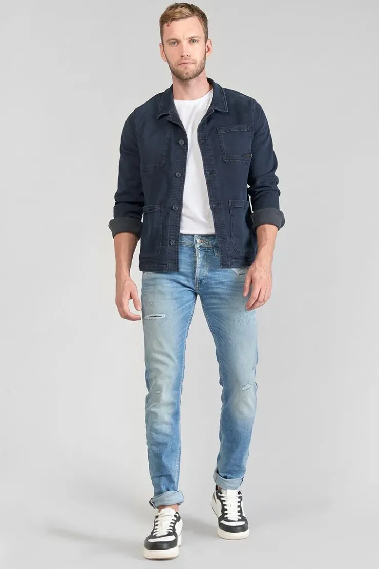 Homme Le Temps des Cerises Coupe Adjusted-Ginier 700/11 Adjusted Jeans Destroy Bleu N°4
