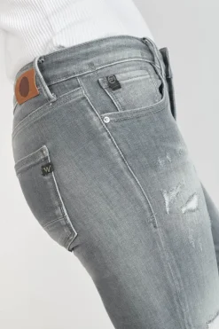 Femme Le Temps des Cerises Coupe Skinny-Goudes Power Skinny 7/8Eme Jeans Destroy Gris N°3
