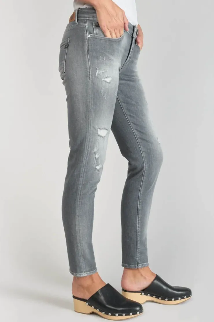 Femme Le Temps des Cerises Coupe Skinny-Goudes Power Skinny 7/8Eme Jeans Destroy Gris N°3