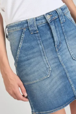 Femme Le Temps des Cerises Jupes & Shorts-Jupe Cary En Jeans Bleu Delave