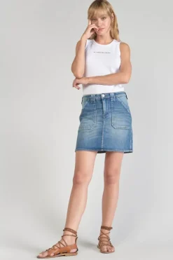 Femme Le Temps des Cerises Jupes & Shorts-Jupe Cary En Jeans Bleu Delave
