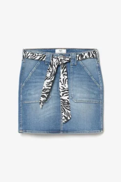 Femme Le Temps des Cerises Jupes & Shorts-Jupe Cary En Jeans Bleu Delave