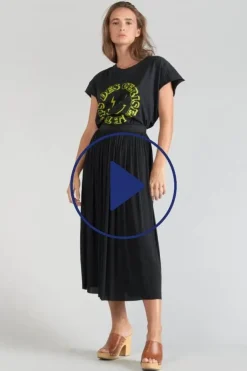 Femme Le Temps des Cerises Shorts & Jupes-Jupe Longue Antonik Noire