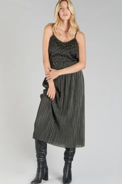 Femme Le Temps des Cerises Shorts & Jupes-Jupe Longue Karoli Kaki