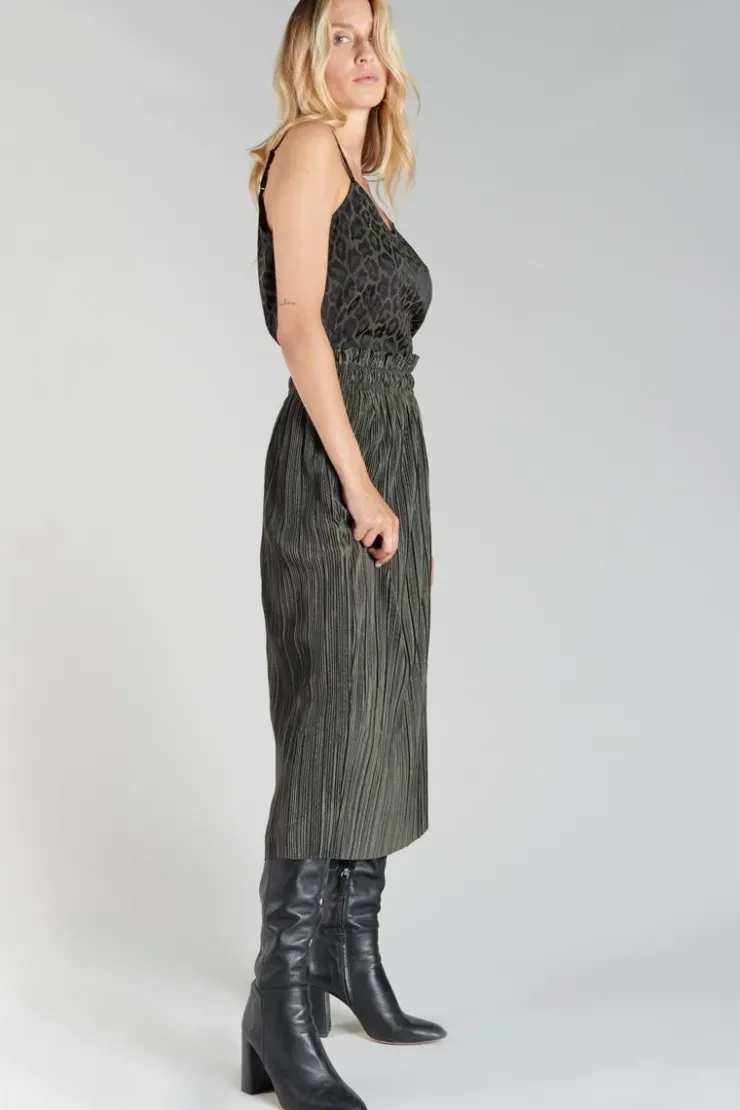 Femme Le Temps des Cerises Shorts & Jupes-Jupe Longue Karoli Kaki