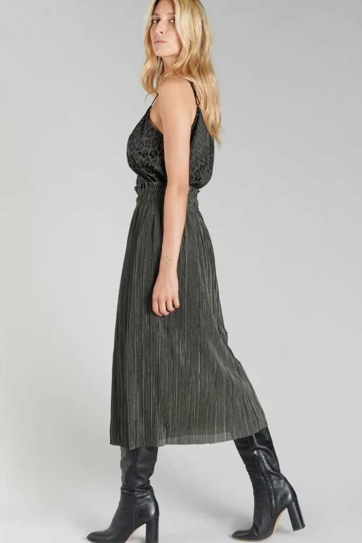 Femme Le Temps des Cerises Shorts & Jupes-Jupe Longue Karoli Kaki