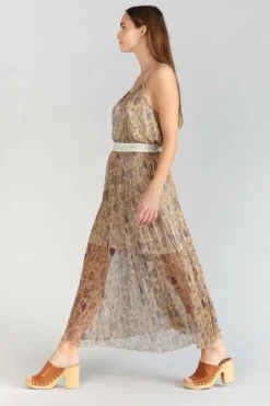 Femme Le Temps des Cerises Shorts & Jupes-Jupe Longue Ran Doree A Motif Fleuri