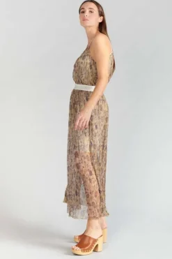 Femme Le Temps des Cerises Shorts & Jupes-Jupe Longue Ran Doree A Motif Fleuri