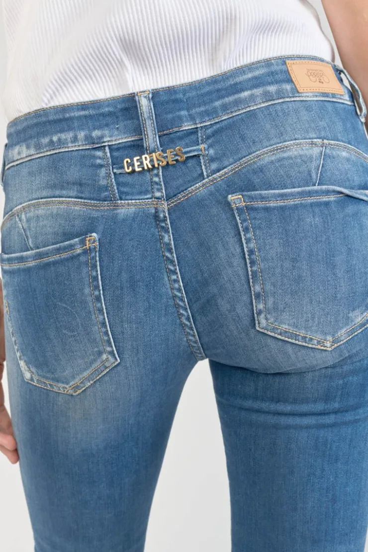 Femme Le Temps des Cerises Coupe Slim-Kawi Pulp Slim 7/8Eme Jeans Bleu N°3