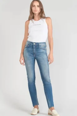 Femme Le Temps des Cerises Coupe Slim-Lump Pulp Slim Taille Haute 7/8Eme Jeans Bleu N°3
