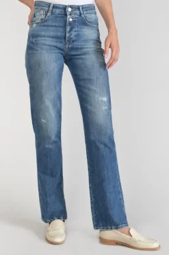 Femme Le Temps des Cerises Coupe Regular-Luxe 400/19 Mom Taille Haute Jeans Destroy Bleu N°2