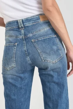 Femme Le Temps des Cerises Coupe Regular-Luxe 400/19 Mom Taille Haute Jeans Destroy Bleu N°2