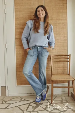 Femme Le Temps des Cerises Coupe Flare / Bootcut-Marcel Flare By Veronika Loubry Jeans Bleu N°4