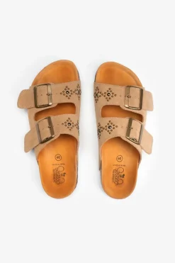 Femme Le Temps des Cerises Chaussures-Mules Cloutees Naomie Beige